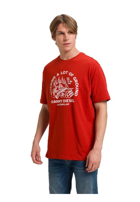 Polera Retro Danny Diesel Graphic 2 Hombre Roja-1