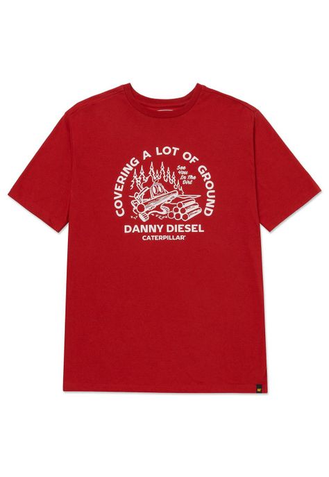 Polera Retro Danny Diesel Graphic 2 Hombre Roja-4