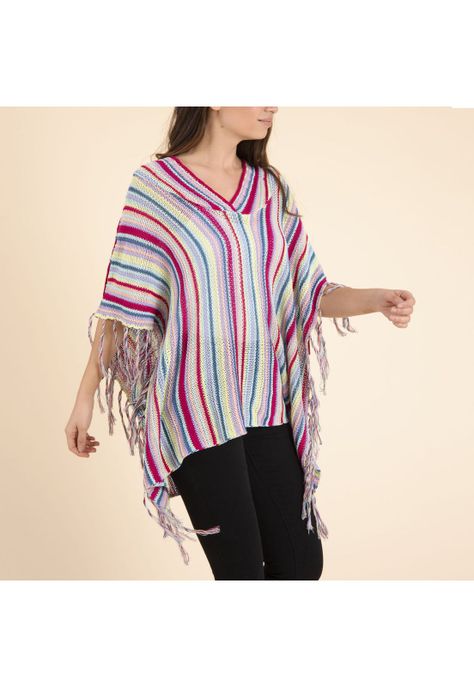 Poncho Mujer Kiribati Morado-2