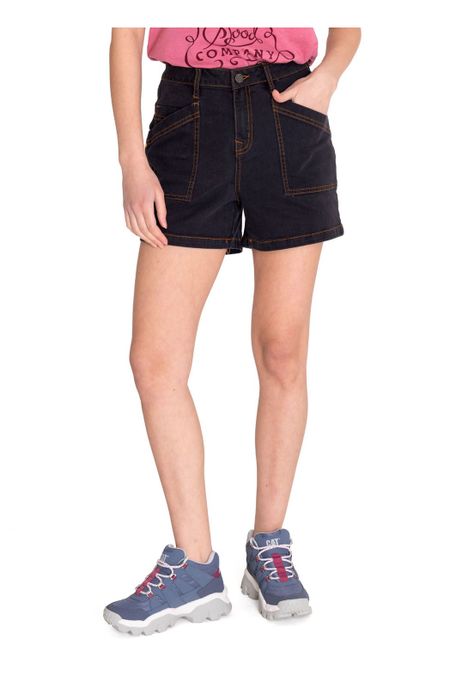 Short Mujer Triblend Stretch Denim Short Gris-0