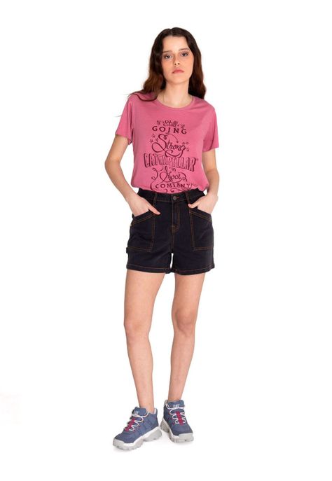 Short Mujer Triblend Stretch Denim Short Gris-5