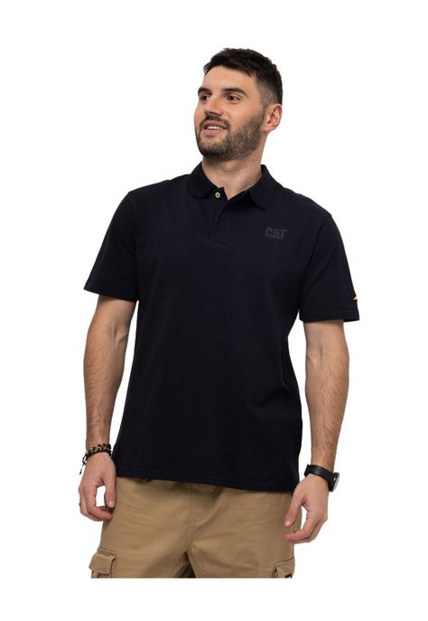 Polo Logo Pique Polo Negro Hombre-0