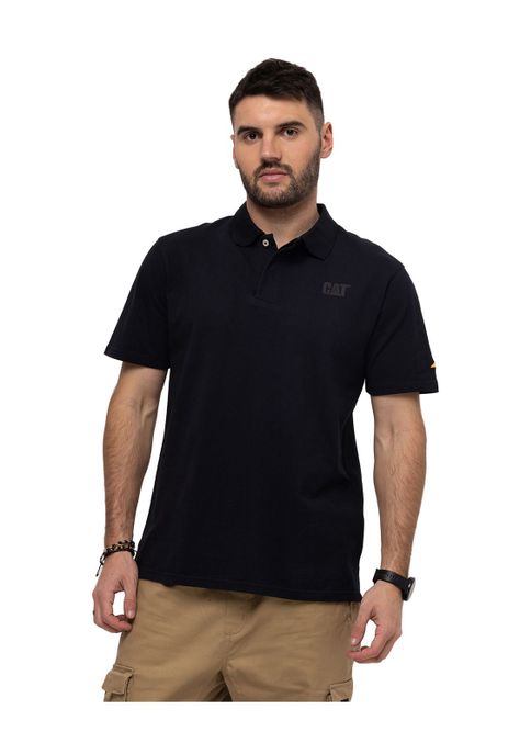 Polo Logo Pique Polo Negro Hombre-1