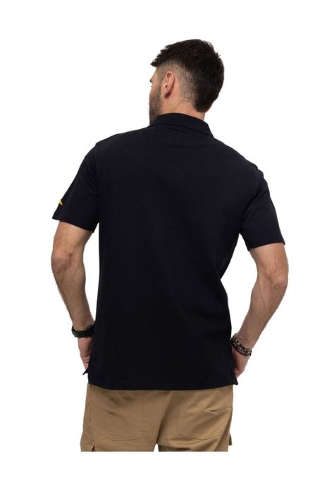 Polo Logo Pique Polo Negro Hombre-4