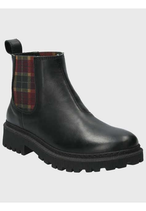Botin Cuero Mujer Lacock Negro-0