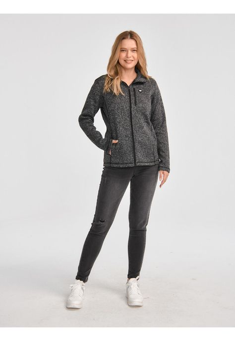 Polar Mujer W Sweater Fleece Full Zip Jacket Negro-5
