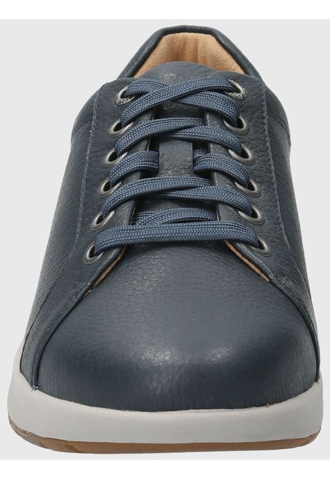 Zapatilla Cuero Mujer Spinal Laceup Azul-3