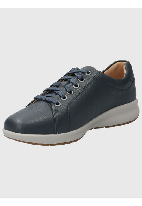Zapatilla Cuero Mujer Spinal Laceup Azul-4