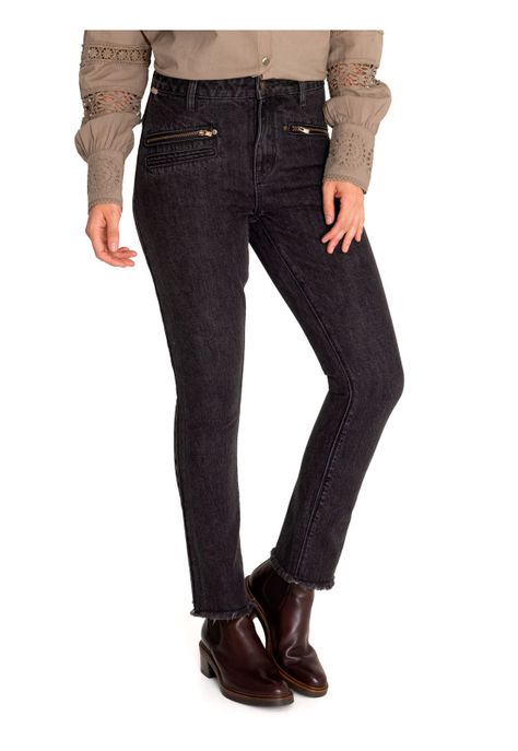 Pantalón Algodón Orgánico Mujer Leman Gris-5