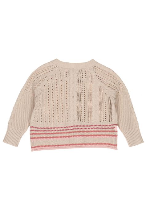 Chaleco Niña Punto Beige-1