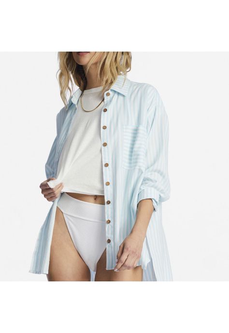 Blusa M/L Mujer In The Tide J Wvtp Celeste-6