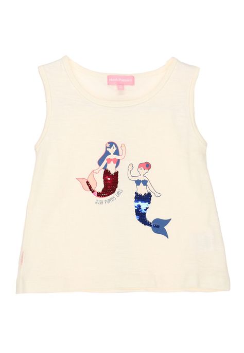 Polera S/M Niña Mermaids Blanco-0