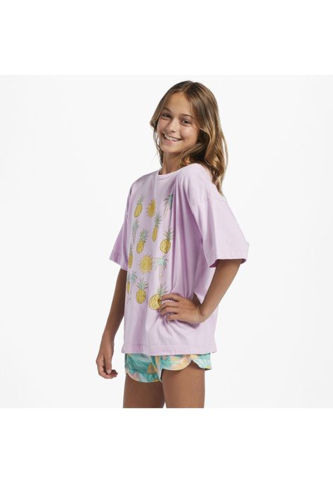 Polera M/C Niña Pinapple Party G Tee Lila-3