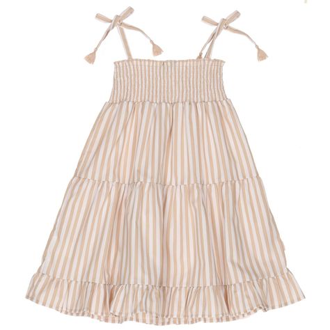 Vestido Niña Smock Beige-1
