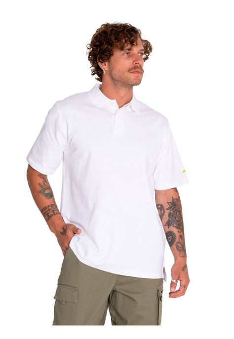 Polera Polo Hombre Logo Pique Polo Blanco-0