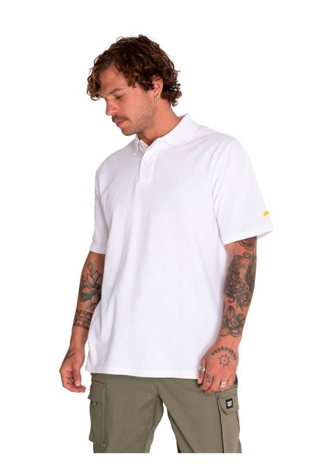 Polera Polo Hombre Logo Pique Polo Blanco-1