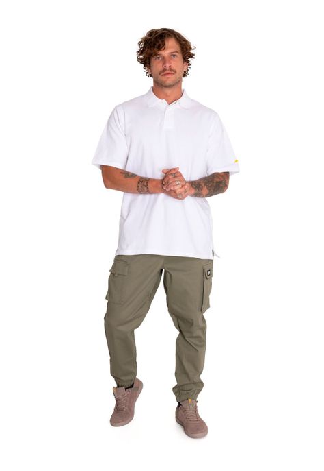 Polera Polo Hombre Logo Pique Polo Blanco-6