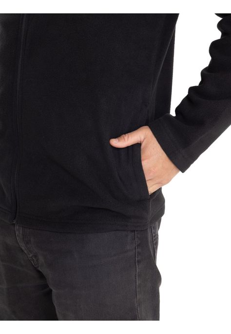 Polar Casual Hombre Microfleece Full Zip Negro-4