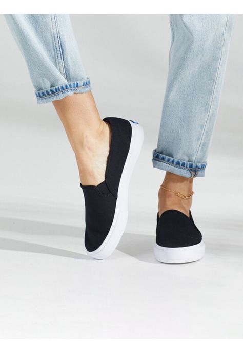 Zapatilla Negra Mujer Double Decker -1