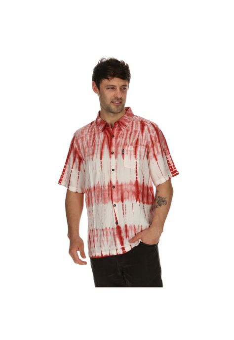 Camisa M/C Hombre Tide Dye Ss Rojo 7Veinte-0