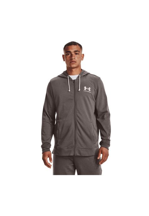 Buzo Hombre Ua Rival Terry Lc Fz Café-2