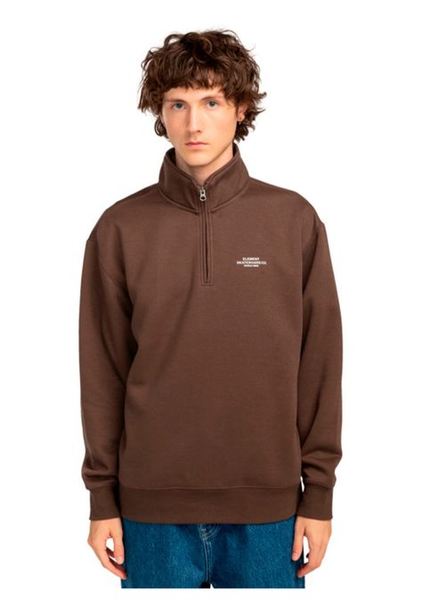 Polerón Hombre Cornell Skate Half Zip Café-1
