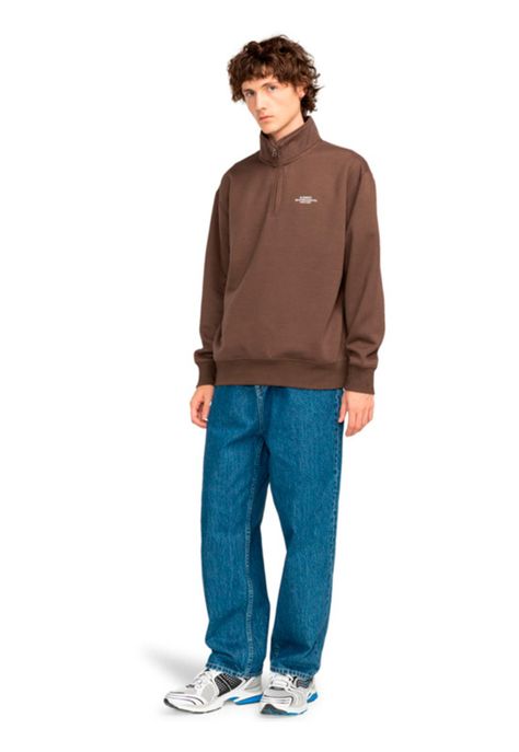 Polerón Hombre Cornell Skate Half Zip Café-5