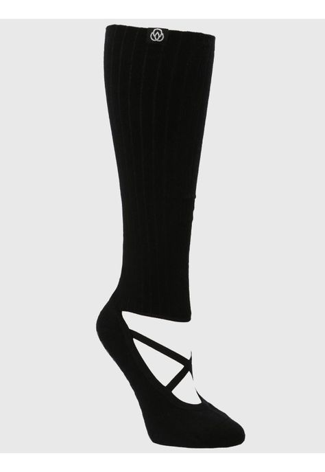 Calcetin Mujer Strap Grip Long Negro-2