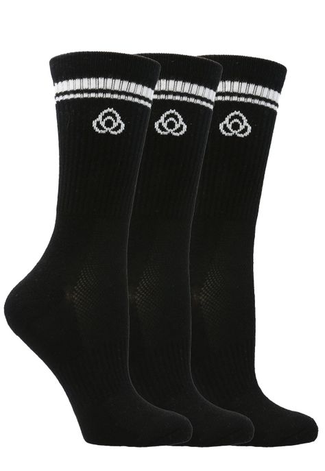 Pack 3 Calcetines Mujer Crew Cut Pro Negro-1