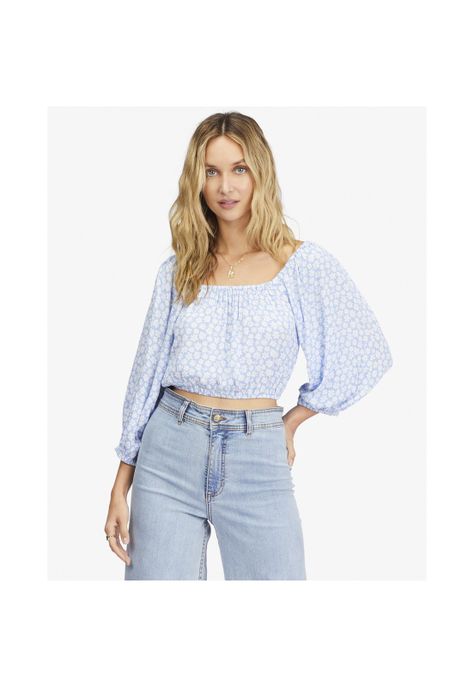 Blusa M/C Sun City 2 J Wvtp Celeste Mujer-0
