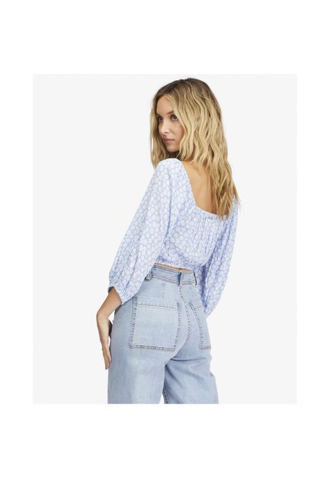 Blusa M/C Sun City 2 J Wvtp Celeste Mujer-1