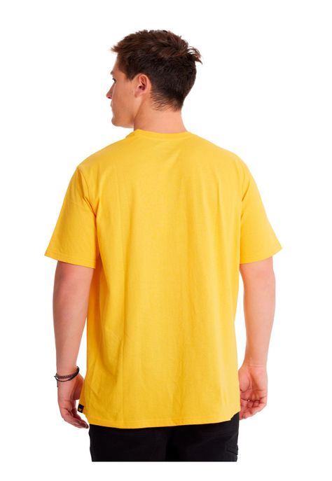 Polera Manga Corta Hombre Cat Logo Tee Amarillo-3