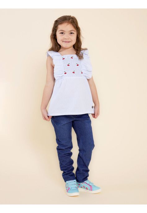 Blusa Niña Huerta Celeste-1