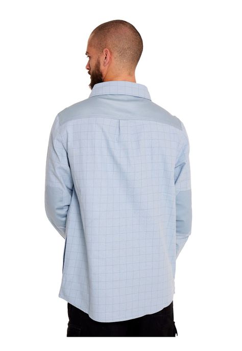 Camisa Manga Larga Hombre Celeste-3