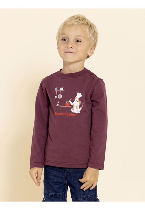 Polera Manga Larga Imagine Niño Rojo-1