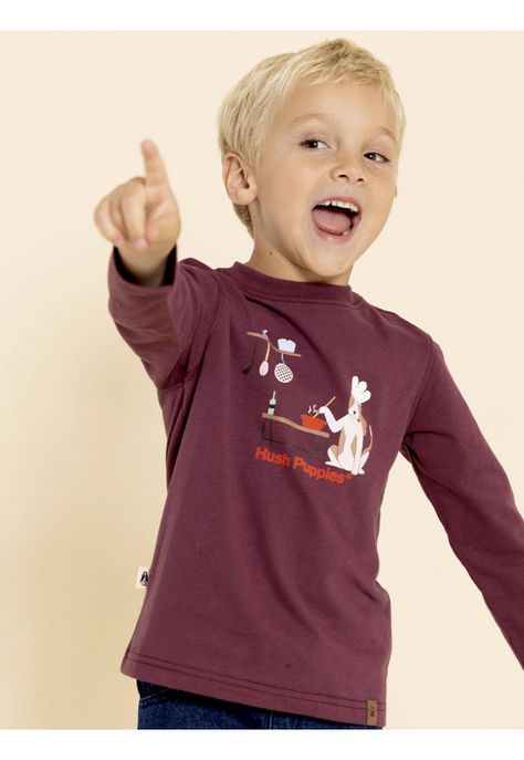 Polera Manga Larga Imagine Niño Rojo-3