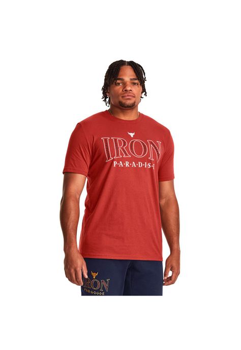 Polera M/C Train Project Rock Paradise Rojo Hombre-3