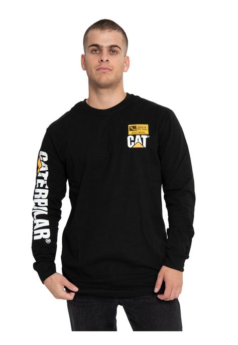 Polera Manga Larga Hombre Trademark Banner Negro-0