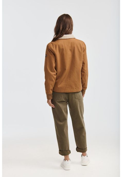 Chaqueta Mujer Sherpa Lined Chore Café-7