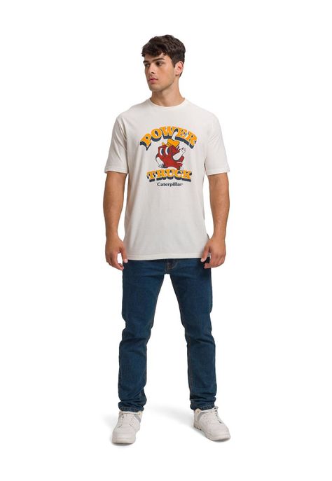 Polera Retro Danny Diesel Graphic 1 Hombre Blanca-0