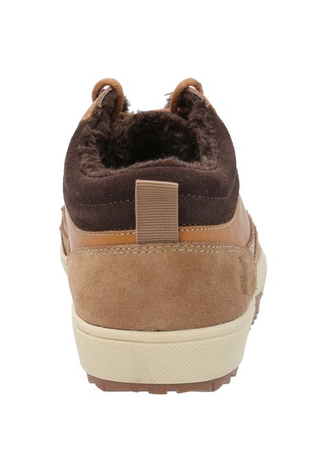 Zapatilla Cuero Niño Slalom Low Café-5