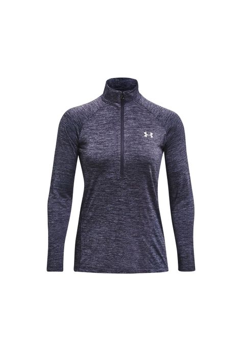 Top Mujer Tech Hlf Zip - Twist Gris-0