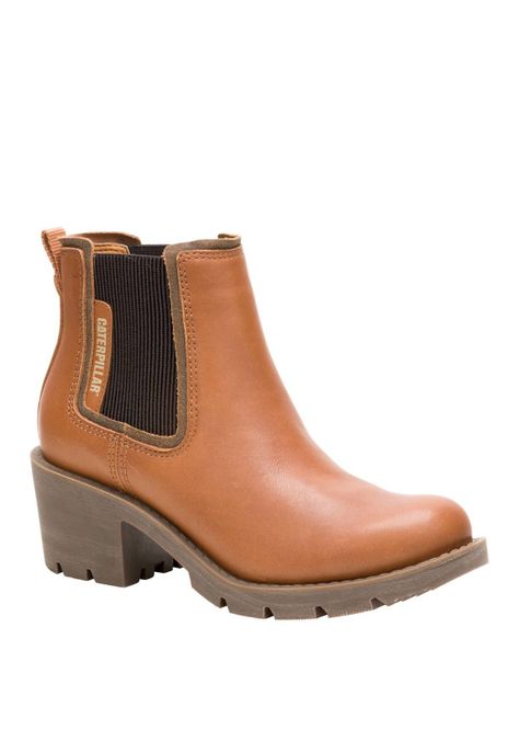 Botin Cuero Mujer Rewrite Chelsea Café Claro-0