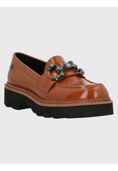 Mocasín Cuero Mujer Salone Camel-0