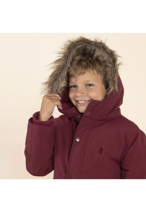 Parka Niño Bulldog Burdeo-5