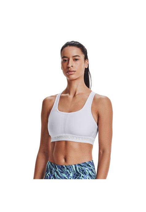 Peto Mujer Ua Crossback Mid Bra Blanco-0