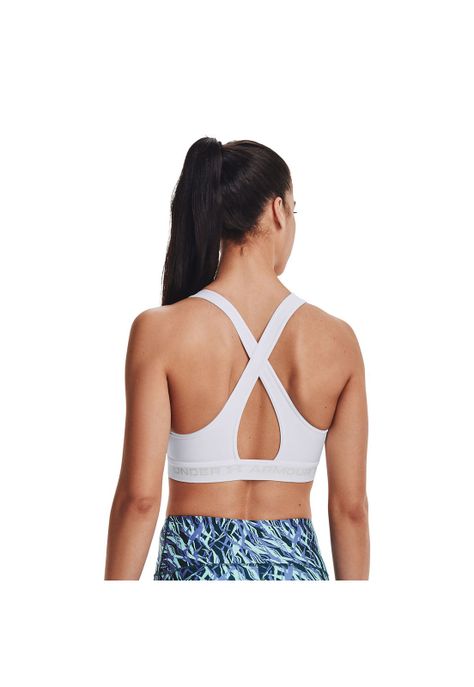 Peto Mujer Ua Crossback Mid Bra Blanco-1