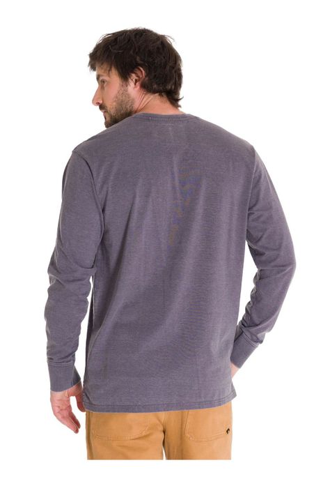 Polera Burnout Henley Hombre Gris Oscuro-3
