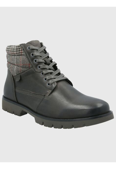 Botin Cuero Hombre Rosco Gris-0