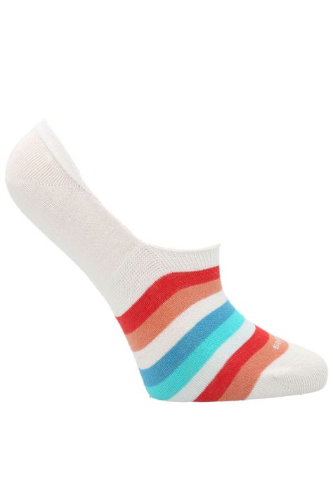 Calcetín Algodón Mujer Stripes Blanco-0